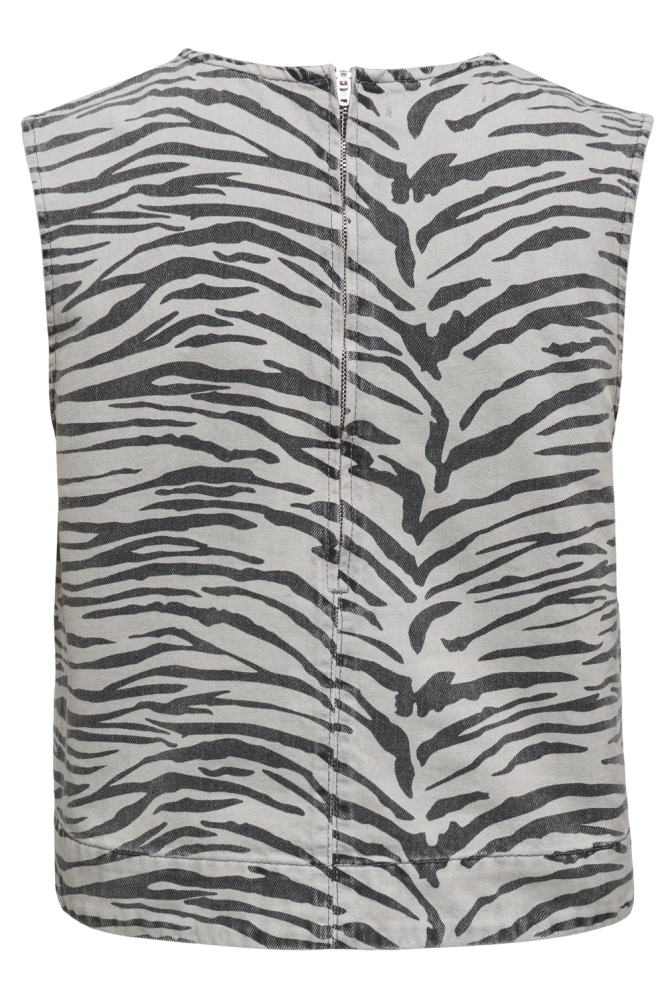 ONLDORSI SL ZEBRA TOP DNM SIK 15355562 LIGHT GREY DENIM/ZEBRA